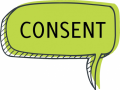  speech bubble that says consent