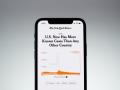 An iphone screen displaying a New York Times article titled "U.S> Now Has More Known Cases Than Any Other Country"