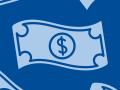 graphic illustration of a blue dollar bill 
