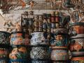 an array of pottery