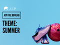 ASP 'Theme: Summer' graphic featuring a red bowling ball and blue bowling shoes