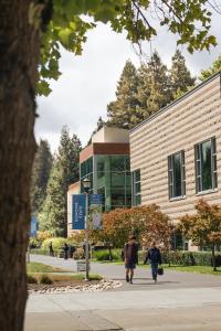 Students Walking on Sonoma State Campus 